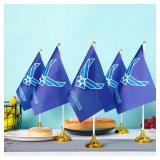 12 Pack American USA Air Force Wings Desk Flag Small Mini US Military Table Flags With Stand Base, United States Army Festival Events Celebration Decorations - Retail: $16