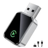 Wireless CarPlay Adapter for iPhone(2025 Upgraded),Mini Size & Plug - Play, Converts Wired to Wireless Apple CarPlay, No Delay Carplay Dongle for Apple iOS 10+/Android 11+ and Above - Retail: $20