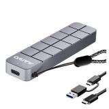 MAIWO M.2 NVMe SSD Enclosure USB3.2 GEN2 10Gbps, up to 8TB Capacity 2-in-1 Type-C Cable, USB C to M-Key PCIE NVME SSD Adapter Reader Case Aluminum - Retail: $13