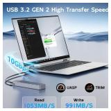 MAIWO M.2 NVMe SSD Enclosure USB3.2 GEN2 10Gbps, up to 8TB Capacity 2-in-1 Type-C Cable, USB C to M-Key PCIE NVME SSD Adapter Reader Case Aluminum - Retail: $13