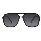 Sunglasses for Women & Men, Square, Retro, Polarized Lens, Trendy Aviator, 90s Shades (SJ2229, Black Grey) - Retail: $16