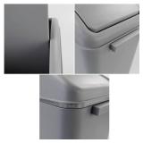 4.5 Gallon Plastic Swing-Top Trash Can, Garbage Can with Swing Lid, Gray - Retail: $27