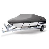MSC Heavy Duty Oxford Polyester Made Boat Cover, Fits V-Hull, Tri-Hull, Runabout Boat Cover (Model A - Length:14