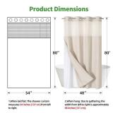 Stall No Hooks Needed Linen Textured Shower Curtain with Snap-in Fabric Liner Set, Hotel Luxury Decor Shower Curtains for Bathroom, Waterproof & Washable,54Wx80H,Cream - Retail: $37