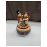 Ceramic Snowman Music Box