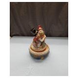 Ceramic Snowman Music Box