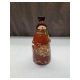 Ceramic Snowman Bell with Floral Design