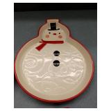 Snowman Shaped Holiday Dessert Plates Set of 4