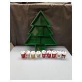 Starbucks Christmas Tree Display with Mini Cup Ornaments