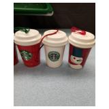 Starbucks Christmas Tree Display with Mini Cup Ornaments