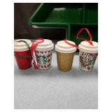 Starbucks Christmas Tree Display with Mini Cup Ornaments