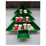 Starbucks Christmas Tree Display with Mini Cup Ornaments