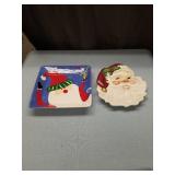 Santa Claus Christmas Serving Plates Set
