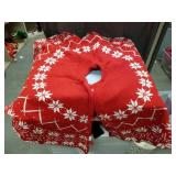 Red Nordic Snowflake Christmas Tree Skirt
