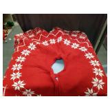 Red Nordic Snowflake Christmas Tree Skirt