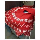 Red Nordic Snowflake Christmas Tree Skirt