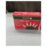 (2) Christmas Light Merry Brite 70 Count Mini Lights X 4 Clear Bulb / Green Wire