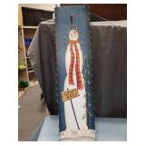 Hand-Painted Snowman Winter Scene Table Display