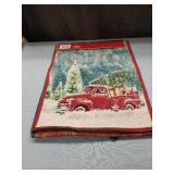 Christmas Red Truck Tapestry Table Runner
