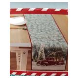 Christmas Red Truck Tapestry Table Runner