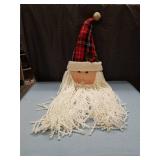 Plaid Hat Santa Wall Hanging with Yarn Beard