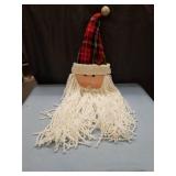 Plaid Hat Santa Wall Hanging with Yarn Beard