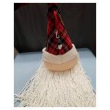 Plaid Hat Santa Wall Hanging with Yarn Beard