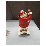 Santa and Reindeer Christmas Decorative Figurine Set