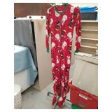 Disney Mickey Mouse fleece pajamas red snowman footie sleeper medium