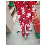 Disney Mickey Mouse fleece pajamas red snowman footie sleeper medium