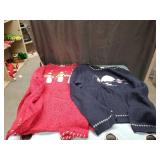 2 CHRISTOPHER & BANKS CHRISTMAS SWEATERS SIZE LARGE