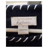 2 CHRISTOPHER & BANKS CHRISTMAS SWEATERS SIZE LARGE