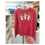 2 CHRISTOPHER & BANKS CHRISTMAS SWEATERS SIZE LARGE