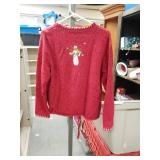 2 CHRISTOPHER & BANKS CHRISTMAS SWEATERS SIZE LARGE
