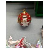 Christmas Tree Display with Holiday Ornaments Set