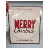 (2) Bath & Body Works Merry Christmas Candle Lid Magnet