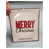 (2) Bath & Body Works Merry Christmas Candle Lid Magnet