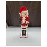 Traditional Wooden Santa Nutcracker with Christmas Tree