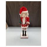 Traditional Wooden Santa Nutcracker with Christmas Tree