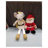 Holiday Mouse and Santa Plush Set