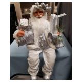 Silver and White Standing Santa Claus Figurine