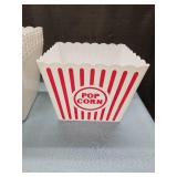 (8) Retro Novelty Place Plastic Red and White Striped Classic Popcorn Tubs Containers