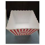 (8) Retro Novelty Place Plastic Red and White Striped Classic Popcorn Tubs Containers