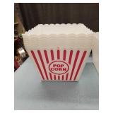 (8) Retro Novelty Place Plastic Red and White Striped Classic Popcorn Tubs Containers
