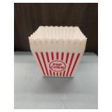 (8) Retro Novelty Place Plastic Red and White Striped Classic Popcorn Tubs Containers
