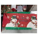 Snowman Christmas Table Runner, Christmas Table Runner with Tassels for Home Dining Table Kitchen Christmas Holiday Decorations