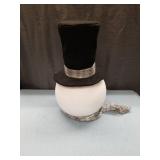 HOLIDAY CHRISTMAS SNOWMAN HEAD TREE TOPPER W/TOP HAT & SCARF HOLIDAY HOME DECOR