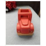 Red Tinsel Truck and Wooden Christmas Tree Delivery Truck
