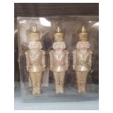 White and Gold Nutcracker Christmas Ornaments Set