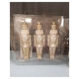 White and Gold Nutcracker Christmas Ornaments Set